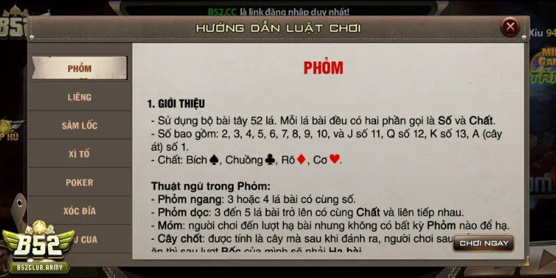Quy định ăn và rút bài chuẩn chỉnh